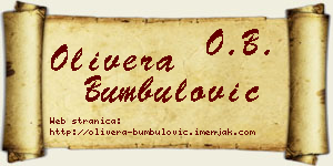 Olivera Bumbulović vizit kartica